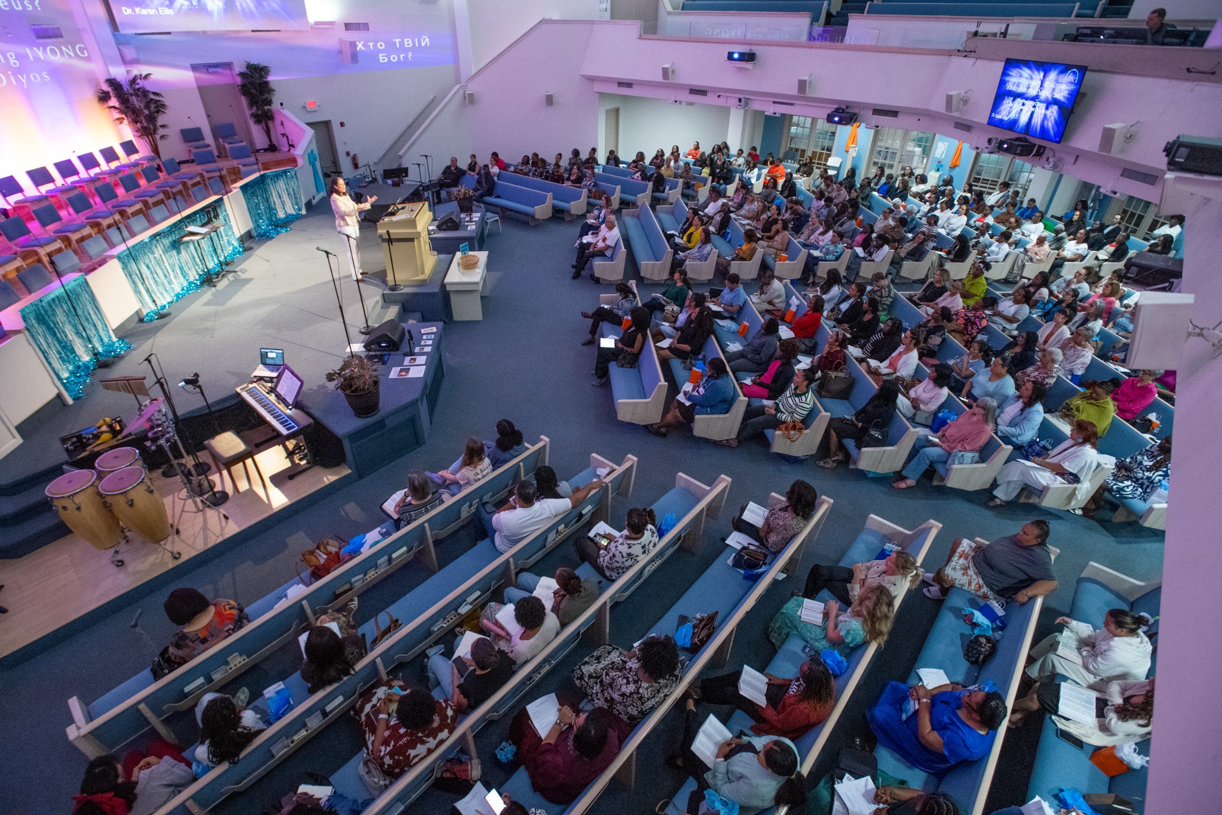 A full sanctuary gathered for EGroup teaching